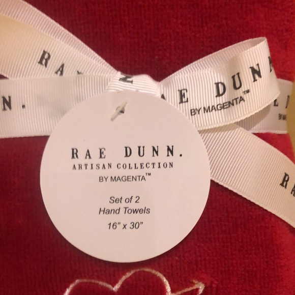 Rae Dunn Red Hand Towels " LOVE " - Picture 2 of 5